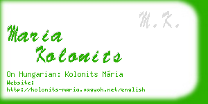 maria kolonits business card